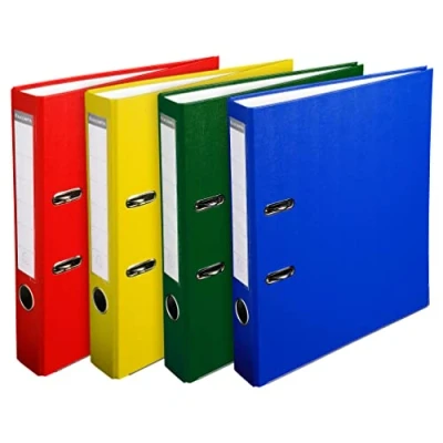 Image of Exacompta Ref 915400B PP Lever Arch File 320 x 290mm in Size, Suitable for Storing A4 Documents, 50mm Spine, Reinforced Finger Pull Assorted Colours (Pack of 20)