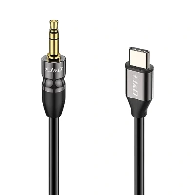 Image of J&amp;D USB C to 3.5mm 1/8 inch Audio Aux Cable, Standard TRS Male Car Adapter Cable Compatible for iPhone 15 series, Google Pixel 6/7/8, MacBook Pro, Tablets, Laptop, 1 Meter