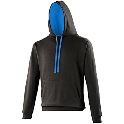 Image of AWDis Men&#039;s Varsity Hoodie, Multicoloured (Jet Black/Kelly), XX Large