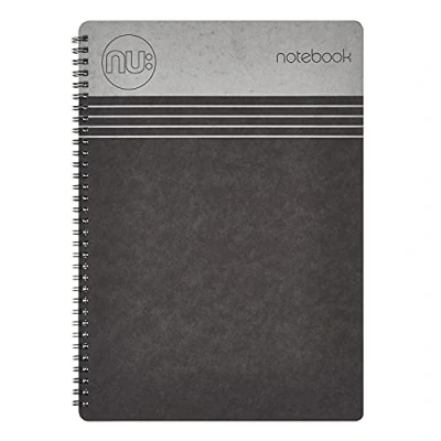 Image of NU: Notebooks Craze Cloud Range A4 Black Notebook Wirebound Stationery Ruled Notepad 110 Pages