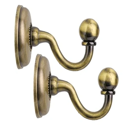 Image of WINOMO 2pcs Vintage Alloy Pommel Curtain Holdbacks Tieback Hooks Door Wall Hat Coat Hangers (Bronze)