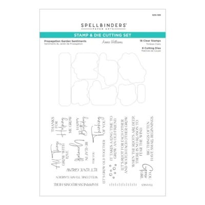 Image of Spellbinders SDS 189 Propagation Garden Sentiments Stamp &amp; Die Cutting Set from The Collection by Annie Williams