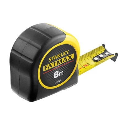 Image of STANLEY FATMAX Tape Measure Blade Armor 8 M Metric Shock Resistant with Mylar Coating and Cushion Grip 0 33 728