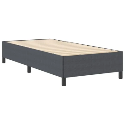 Image of vidaXL Bed Frame Dark Grey Wood &amp; Metal 100 x 200 cm Platform Stylish Matte Finish