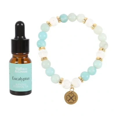 Image of Wallace &amp; Green Abundance Lava Bracelet with Aromatherapy Oil Anxiety Gifts for Women Crystal Healing Gift Stress Relief