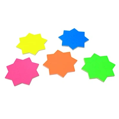 Image of Bright Ideas Fluorescent Stars. Flash Stars Size 3 Inch, Approx 7.6cm x 7.6cm, Pack of 50 Assorted Colours. Ideal for Eye catching Shop Retail and Price Signs. BI1040.