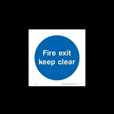 Image of Fire exit keep clear Plastic Sign Exit, Gangway, Emergency, Route (FPR6)