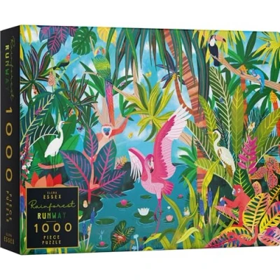 Image of Elena Essex Jigsaw Puzzles for Adults 1000 Rainforest Runway / Piece Puzzles/Animal Bird Flamingo Puzzle/Jigsaws Size 70x50cm