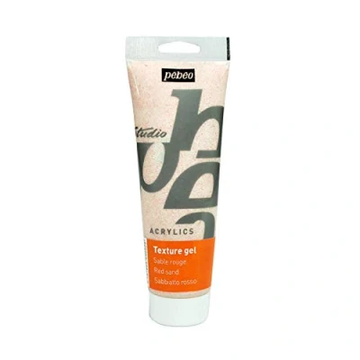 Image of Pebeo Studio Acrylics 250 ml Red Sand Texture Gel Paste