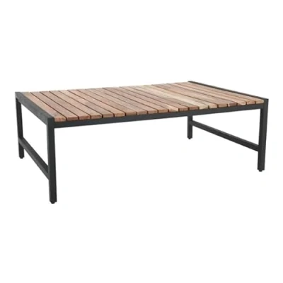 Image of Bolero Steel and Acacia Low Coffee Table 1200x800mm