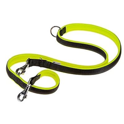 Image of Ferplast ERGOFLUO GA Training Dog Lead 3 Adjustable Lengths Soft Padded Handle Anti Abrasion Italian Design 200 x 1.5 cm, Yellow