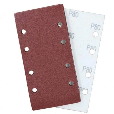Image of Hook/Loop 1/3 Sheet Sanding Sander Sandpaper Pads 10 Pack 80 Grit