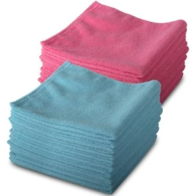 Image of 20 Pack of Genuine Exel 10 Pink &amp; Blue Microfibre Magic Cleaning Cloths. Chemical Free Cleaning. Anti Bacterial Microfiber Cloths for Amazing Smear Wiping.