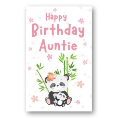 Image of Second Ave Auntie Cute Panda Happy Birthday Card Greetings For Her
