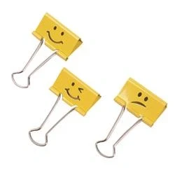 Image of Rapesco Emoji Foldback Clip 32mm Yellow (20 Pack)
