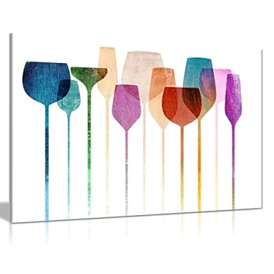 Image of Panther Print, Canvas Prints, Framed Prints for Walls, Kitchen &amp; Dining Room Wall Art Decoration, Wine Glasses Pictures Decor, Special Occasions (30x20 Inch)