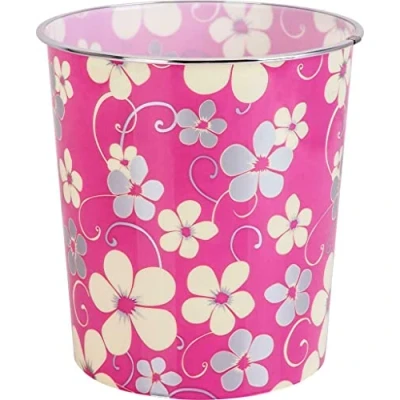 Image of Home Plus 7.7 Litre Quality Floral Design Lightweight Waste Paper Basket Bin (Vintage Bouquet Multicolour)