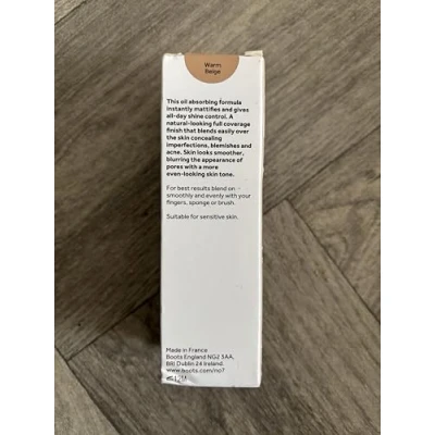 Image of No7 Beautifully Matte Foundation 30ml Original Formula warm beige