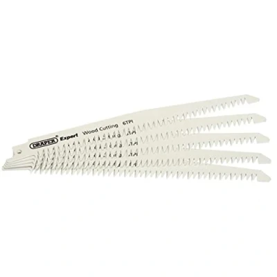 Image of Draper Expert 150mm 6tpi Bi Metal Reciprocating Saw Blades for Wood Cutting Pack of 5
