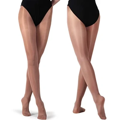 Image of DANCEYOU Shimmer Tights Girls Womens Ballet Dance Stockings 70 D Footed for Daily Ballerina Dancing Performance,MA