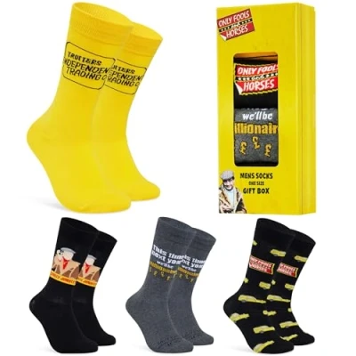 Image of Only Fools and Horses Mens Calf Socks, Funny Pack of 4 Soft Breathable Socks Gifts for Him