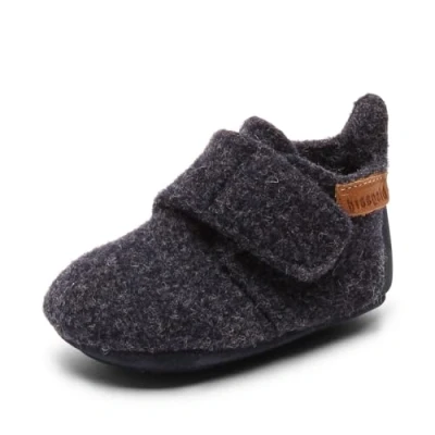 Image of Bisgaard Unisex Slippers for kids, Size: 3K, Blue Leather and textile