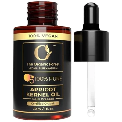 Image of USDA Organic Apricot Kernel Oil Cold Pressed, Natural for Skin and Hair Care Ideal Massage &amp; Scalp Moisturizer Pure Seed Face, 1 fl. Oz