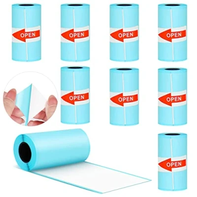 Image of Self Adhesive Thermal Label Stickers 9 Rolls Paper Roll for PeriPage P1 Mini Printer, A6 Series Pocket Printers, PAPERANG P1/P2 Photo Printer (57 x 30mm)
