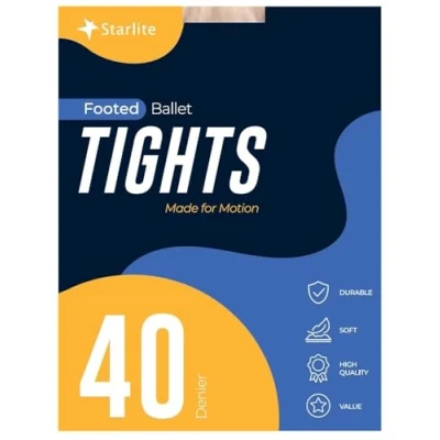Image of Starlite 40 Denier Footed Ballet Tights (UK, Age 7 9, Pink)