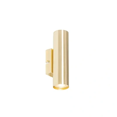 Image of Qazqa Modern Wall Lamp I Light Brass 2 Jeana Suitable for LED GU10 Steel Living Room Kitchen Bedroom