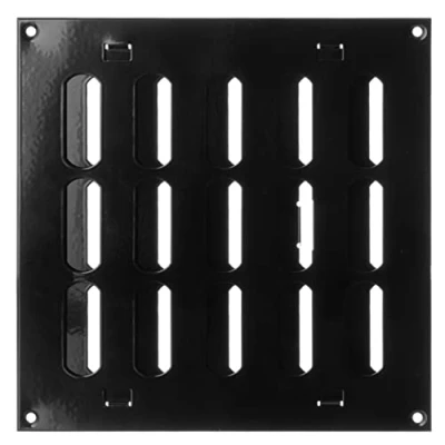 Image of Steinberg14 Black 200x200mm / 8x8 inch Adjustable Sliding Hit and Miss Ventilation Grille Metal Air Vent Cover