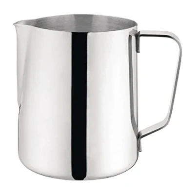 Image of Olympia Stainless Steel Milk Jug 910 ml / 32 oz, Hot or Cold Jug, Large Barista Non Drip Spout, Latte Art Cafes, Restaurants, Pubs, Bars, Professional &amp; Home Use, J318