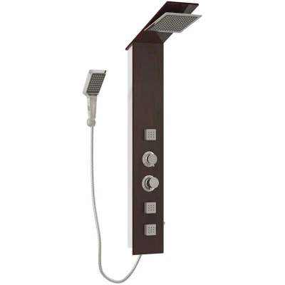Image of vidaXL Shower Panel System Glass Brown