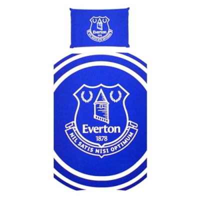 Image of Everton FC Pulse Single Duvet Cover And Pillow Case Set (One Size) (Blue)