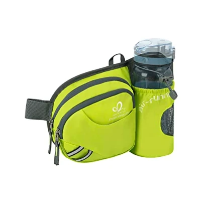 Image of Waterfly Waist Fanny Pack, Pack with Bottle Holder Water Repellent Bum Bag Dog Walking (Light Green)