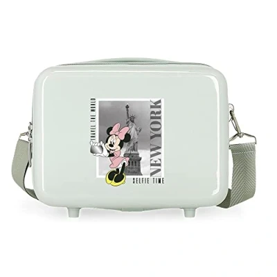Image of Disney Mickey and Minnie Travel The World New York Adaptable Toiletry Bag Green 29x21x15cm Rigid ABS 9.14L 0.8kg, Green, One Size,
