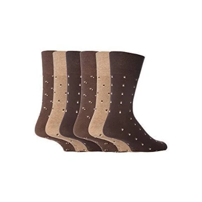 Image of Gentle Grip 6 Pairs men&#039;s no elastic socks 11 uk, 39 45 eur Brown MGG20