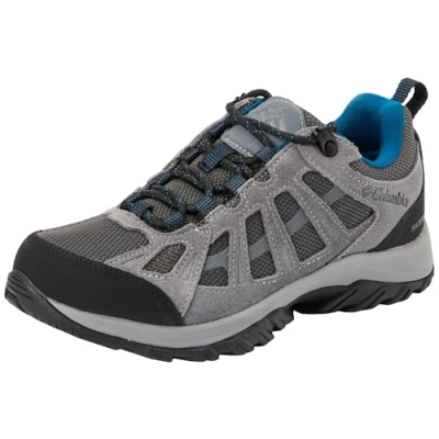 Image of Columbia Redmond III Waterproof Hiking shoes, Men&#039;s, Size: 7, Shark/phoenix blue Leather and textile