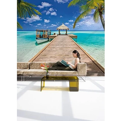Image of Komar 8 921 368 x 254 cm Beach Resort Mural Wallpaper Blue (8 Piece)