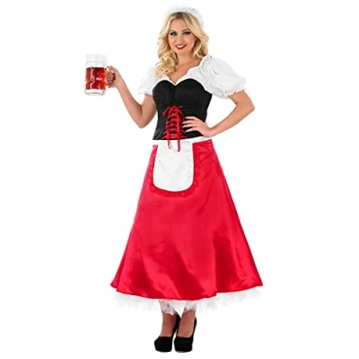 Image of Fun Shack Bavarian Costume Women, Oktoberfest Outfit German Fancy Dress Lederhosen Women Small