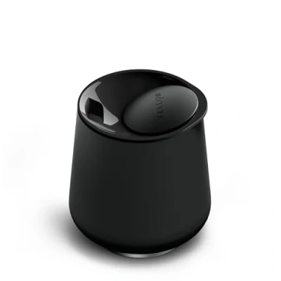 Image of Fellow 12 oz Ruby Wine Tumbler Insulated Stainless Steel and Cocktail with Ceramic Interior Swivel Pebble Lid (Matte Black)
