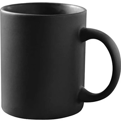 Image of Smilatte 12 oz Matte Black Porcelain Coffee Mug, Classic Ceramic Cup with Hanlde for Latte Cappuccino Tea
