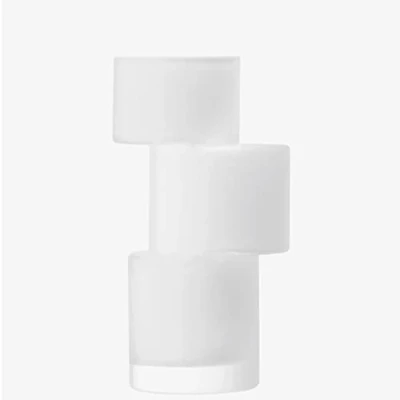 Image of LSA Tier Vase H26cm Chalk White 1 Unit Mouthblown &amp; Handmade Glass TD03