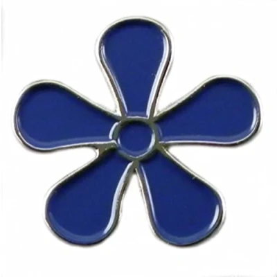 Image of Metal Enamel Pin Badge Brooch Masonic Blue ForgetmeNot (Forget me not)