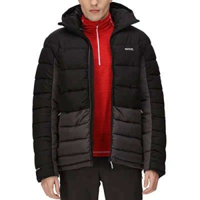 Image of Regatta Mens Nevado VI Puffer Jacket Black Dark Grey Size L