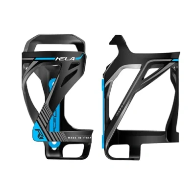 Image of RaceOne Kela Side Entry Water Bottle Cage for Bicycle Bottles in Black/Blue