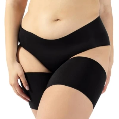Image of CALZITALY Smooth Anti Chafing Bands Rubbing Curvy Elastic for Thighs Black, Skin A, B, C, D, E, F Made in Italy (A: 21 22 = 53 56 cm, Black)