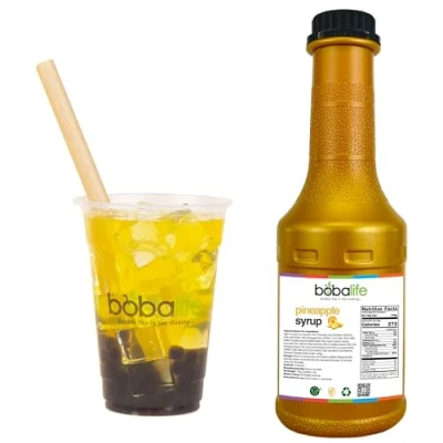 Image of Bobalife Pineapple Bubble Tea Syrup (1.2kg) 25 30 Servings (Variable Serving Size) Premium &amp; Authentic Ingredients Vegan Gluten Free