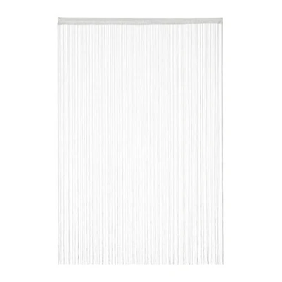 Image of Relaxdays White String Curtains, Can be Shortened, with Eyelet Top for Windows &amp; Doors, Fly Screen, 145x245cm