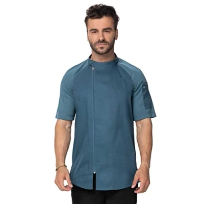 Image of Chef Works Men&#039;s Varkala Coat, Teal, M